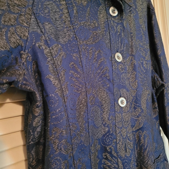 NWOT Navy with black and Grey damask jacket - Picture 12 of 15